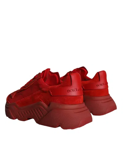 Pre-owned Dolce & Gabbana Red Leather Daymaster Low Top Sneakers Men's Shoes ()