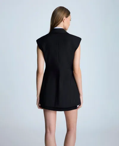 Kenneth Cole Layered Vest With Detachable Front Shirt In Black,pale Sky