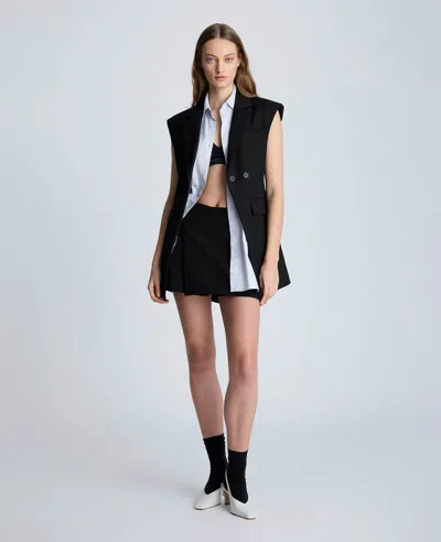 Kenneth Cole Layered Vest With Detachable Front Shirt In Black,pale Sky