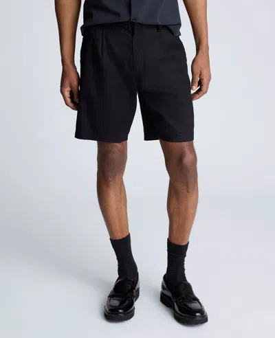 Kenneth Cole Performance Pleated Linen Short In Black