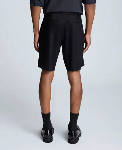 Kenneth Cole Performance Pleated Linen Short In Black