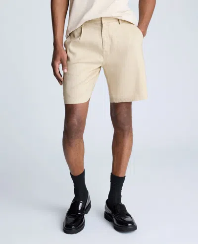 Kenneth Cole Performance Pleated Linen Short In Tan