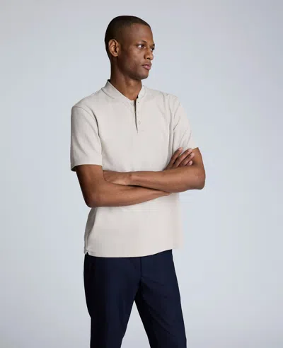 Kenneth Cole Performance Band-collar Henley In Tan
