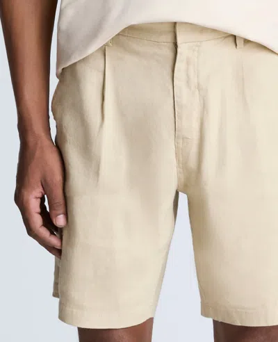 Kenneth Cole Performance Pleated Linen Short In Tan