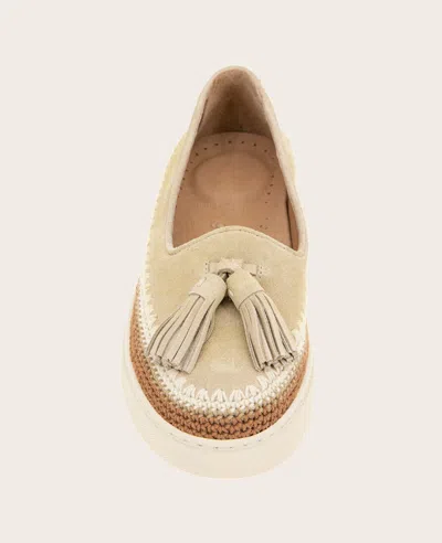 Gentle Souls - Citrus Tassel Suede Platform Slip On In Stone Suede