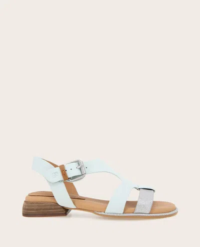 Shop Gentle Souls - Haisley Leather Metallic Combo Sandal In Light Blue Leather