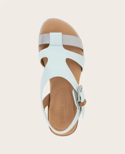 Gentle Souls Women's Haisley Flat Sandals In Light Blue Leather