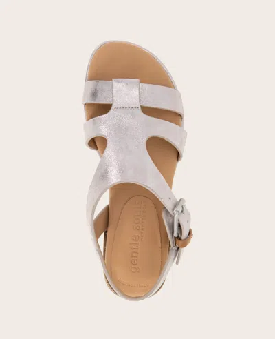 Gentle Souls - Haisley Leather Metallic Combo Sandal In Lavender Leather
