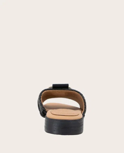 Gentle Souls - Hudson Raffia Slip On Sandal In Black Raffia