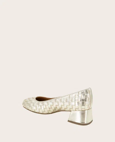 Gentle Souls - Lancine Metallic Woven Heel In Soft Gold Leather