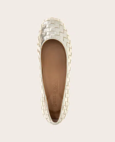 Gentle Souls - Lancine Metallic Woven Heel In Soft Gold Leather