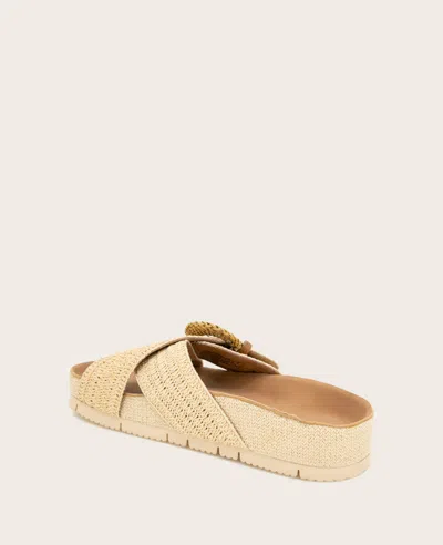 Gentle Souls - Louisa X Band Raffia Platform Slip On In Natural Raffia