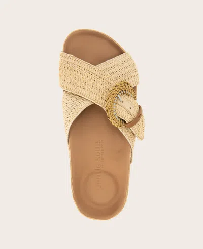 Gentle Souls - Louisa X Band Raffia Platform Slip On In Natural Raffia