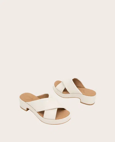 Gentle Souls - River Leather X Band Platform Sandal In Stone Leather