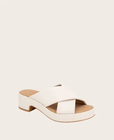 Gentle Souls - River Leather X Band Platform Sandal In Stone Leather