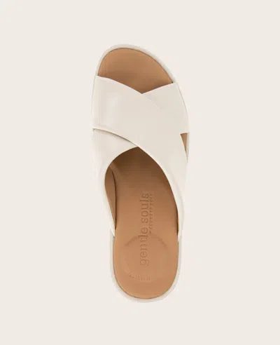 Gentle Souls - River Leather X Band Platform Sandal In Stone Leather