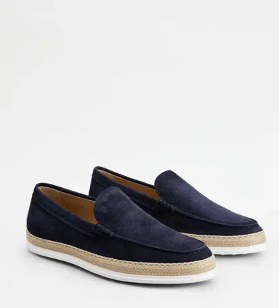 Tod's Slip On Suede Leather Sneakers In Blue