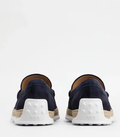 Tod's Slip On Suede Leather Sneakers In Blue