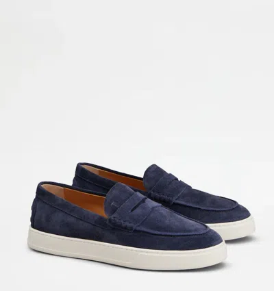 Tod's Mens Tods Mocassino Cassetta 04l Suede Loafers In Galassia