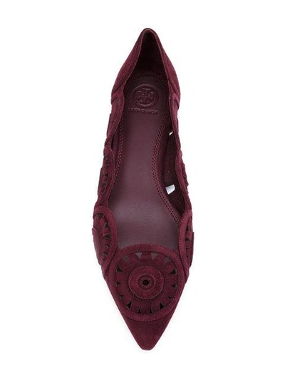 Shop Tory Burch Laser Cut Ballerinas