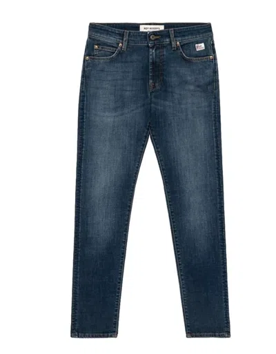 Roy Rogers Slim Fit Rinse-wash Denim Jeans With Medium Waistband And Logo Detailing In Navy