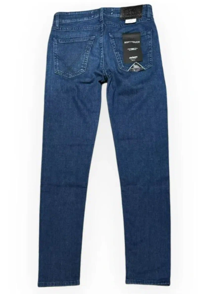 Roy Rogers Blue Cotton Jeans In Navy