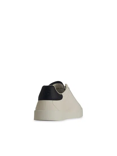 Dolce & Gabbana Portofino' White Low Top Sneakers With Perforated Logo In Leather In White