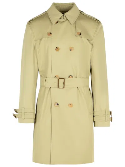 Burberry Medium Cotton Gabardine Trench Coat In Green