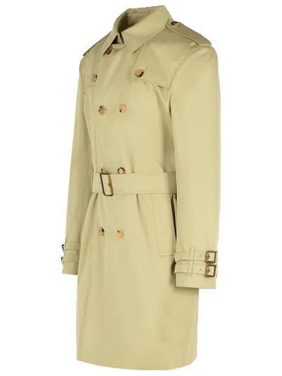 Burberry Medium Cotton Gabardine Trench Coat In Green