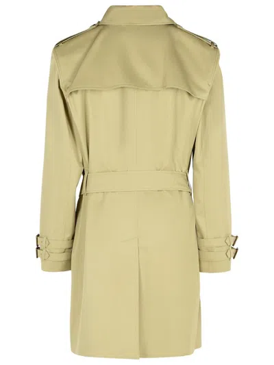 Burberry Medium Cotton Gabardine Trench Coat In Green