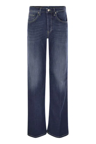Dondup Jacklyn - Wide-leg Jeans In Stretch Denim In Navy