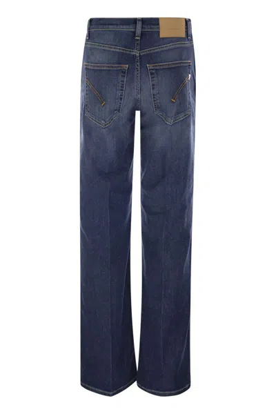 Dondup Jacklyn - Wide-leg Jeans In Stretch Denim In Navy