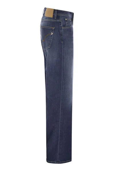 Dondup Jacklyn - Wide-leg Jeans In Stretch Denim In Navy