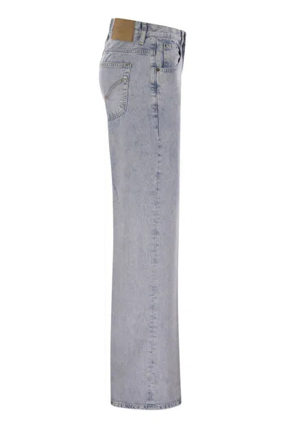 Dondup Jacklyn - Wide-leg Jeans In Fixed Denim Lyocell In Blue