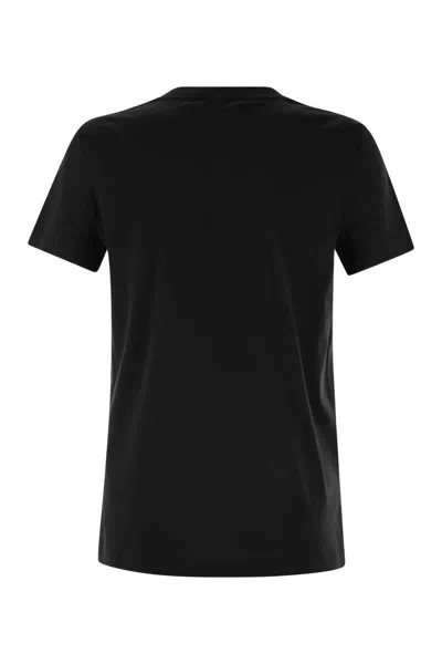 Max Mara Crew Neck Jersey T-shirt With Graphic Print In Black