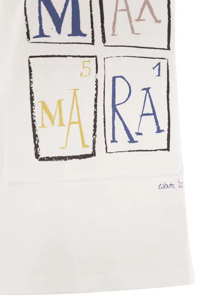 Max Mara Graphic Print Short Sleeve Top Collection In White