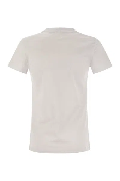 Max Mara Logo Embroidered Crewneck T-shirt In White