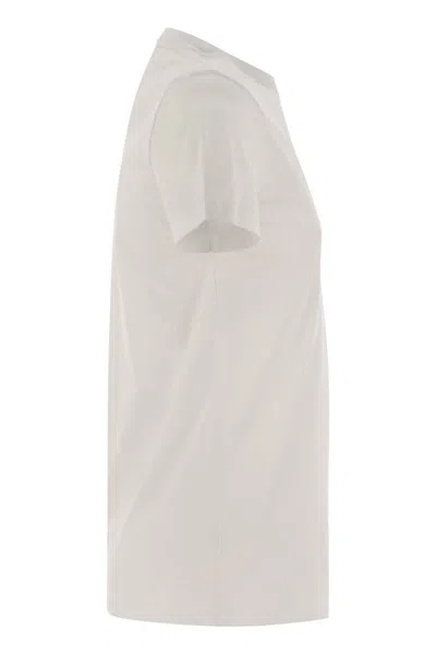Max Mara Logo Embroidered Crewneck T-shirt In White