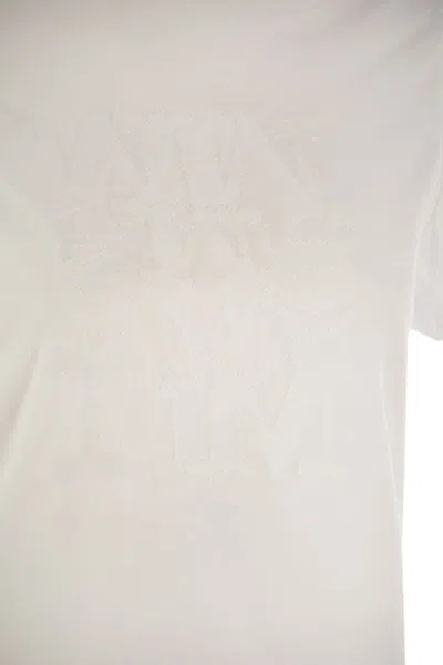 Max Mara Logo Embroidered Crewneck T-shirt In White