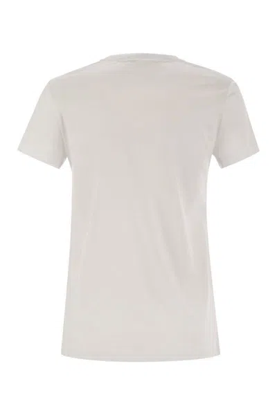 Max Mara Logo Embroidered Crewneck T-shirt In Optical White
