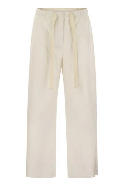 S Max Mara Argento Cotton Trouser In Silver