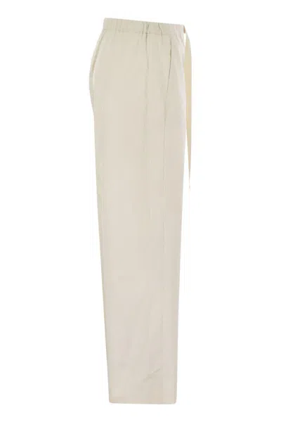 S Max Mara Argento Cotton Trouser In Silver