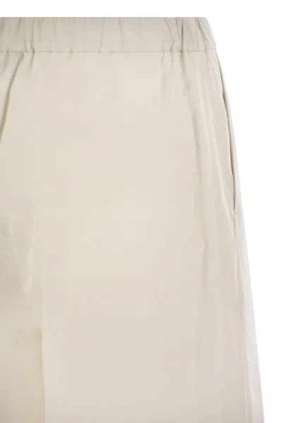 S Max Mara Argento Cotton Trouser In Silver