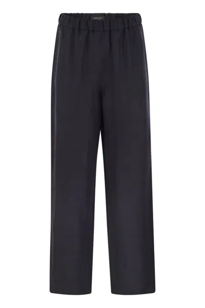 Fabiana Filippi Linen And Viscose Jogging Trousers In Blue
