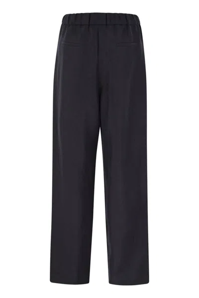 Fabiana Filippi Linen And Viscose Jogging Trousers In Blue