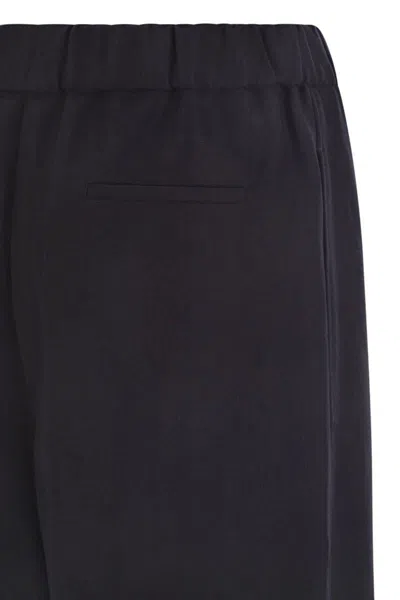 Fabiana Filippi Linen And Viscose Jogging Trousers In Blue