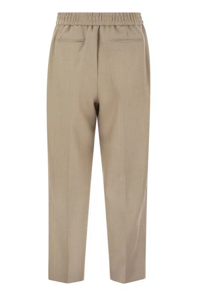 Pt Torino Daisy - Wool And Cashmere Pinstripe Pants In Beige