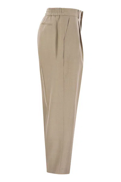 Pt Torino Daisy - Wool And Cashmere Pinstripe Pants In Beige