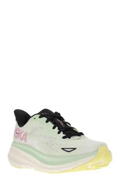 Hoka Low Top Sneakers With Mesh Upper And Rubber Outsole In Water Green