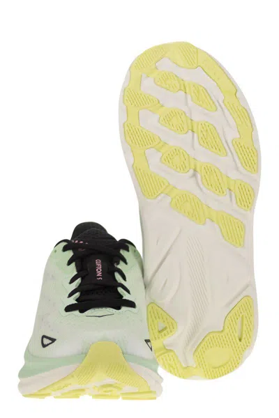 Hoka Low Top Sneakers With Mesh Upper And Rubber Outsole In Water Green